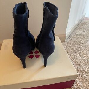 Navy Blue Fiona Suede Short Boot sz 11
